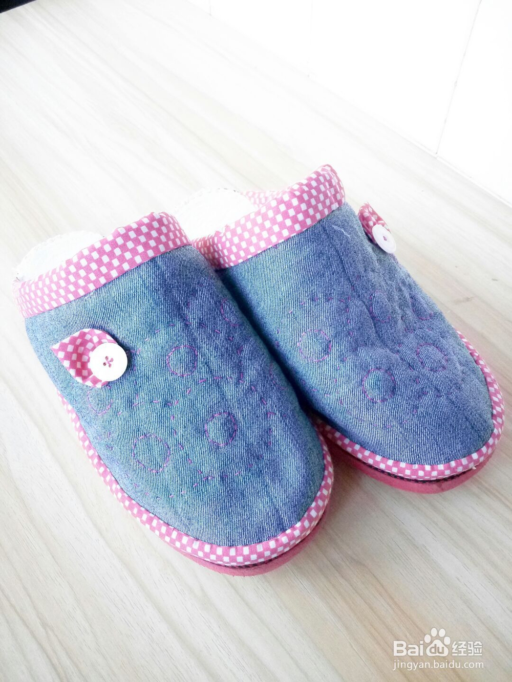 好看的牛仔布棉拖鞋