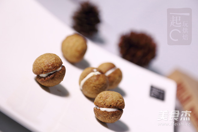 抹茶白巧克力夹心球饼干