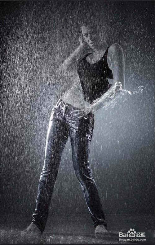 PS雨中美女合成教程