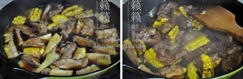 甜玉米焖猪展骨的做法