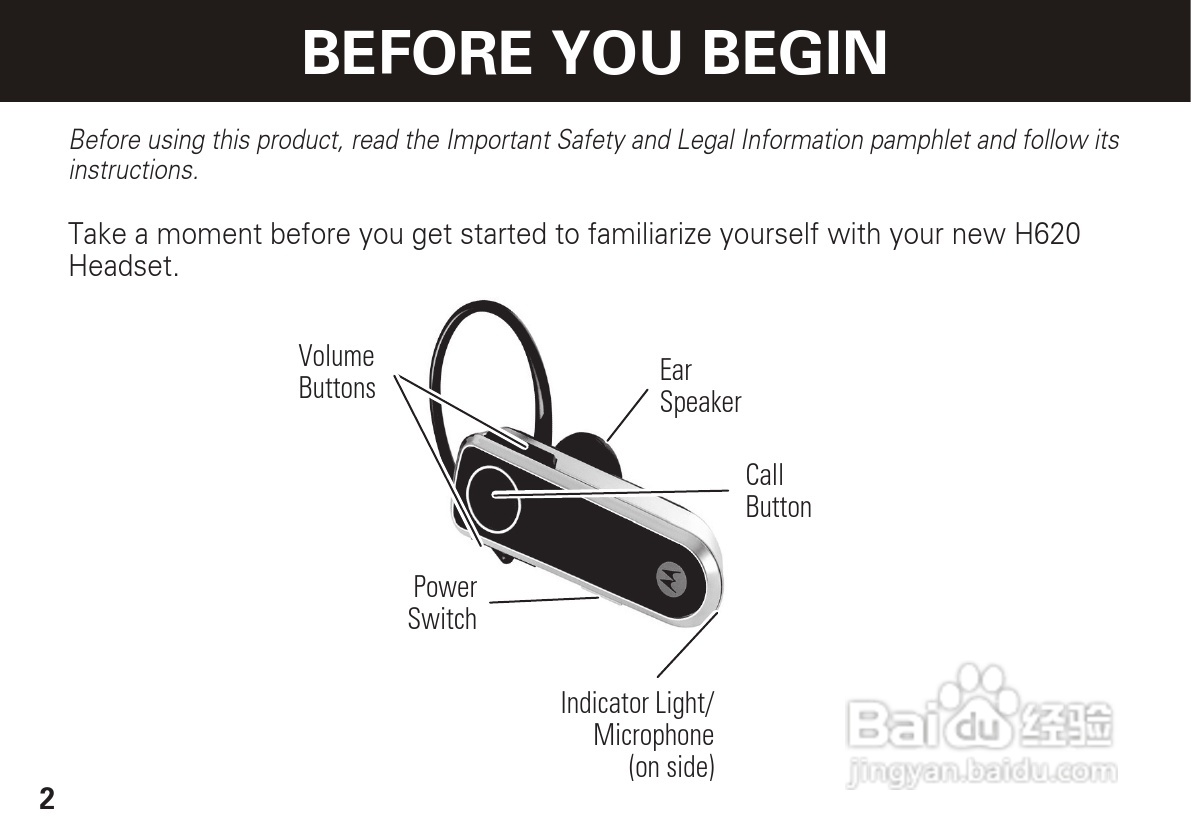 摩托罗拉H620蓝牙耳机使用说明书:[1]
