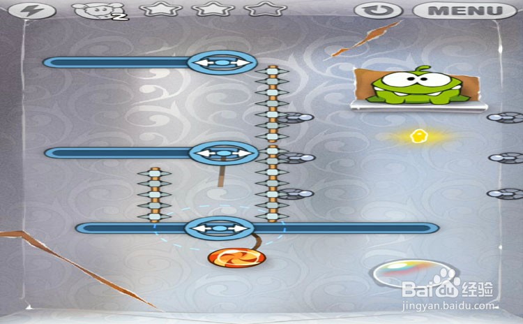 手机游戏割绳子level3-22三星攻略