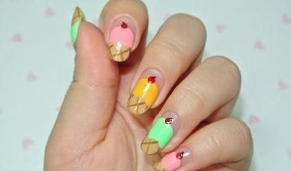 可爱的冰淇淋美甲教程