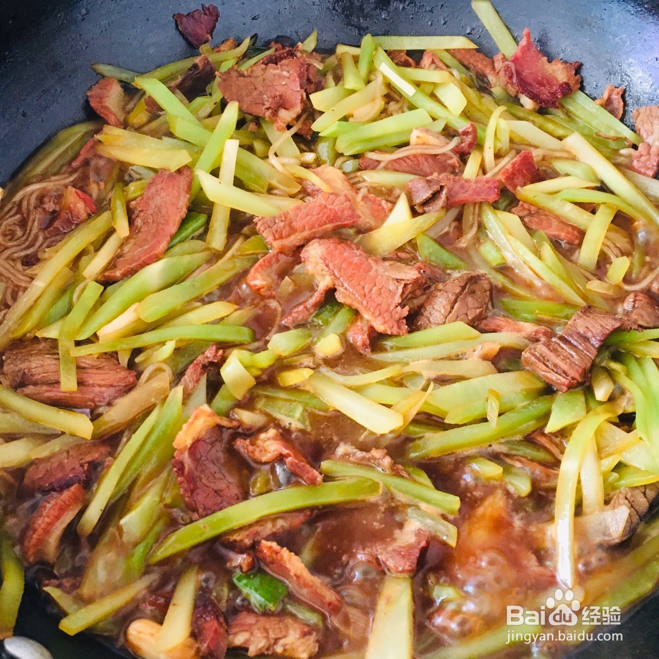 莴苣粉丝烧驴肉的做法