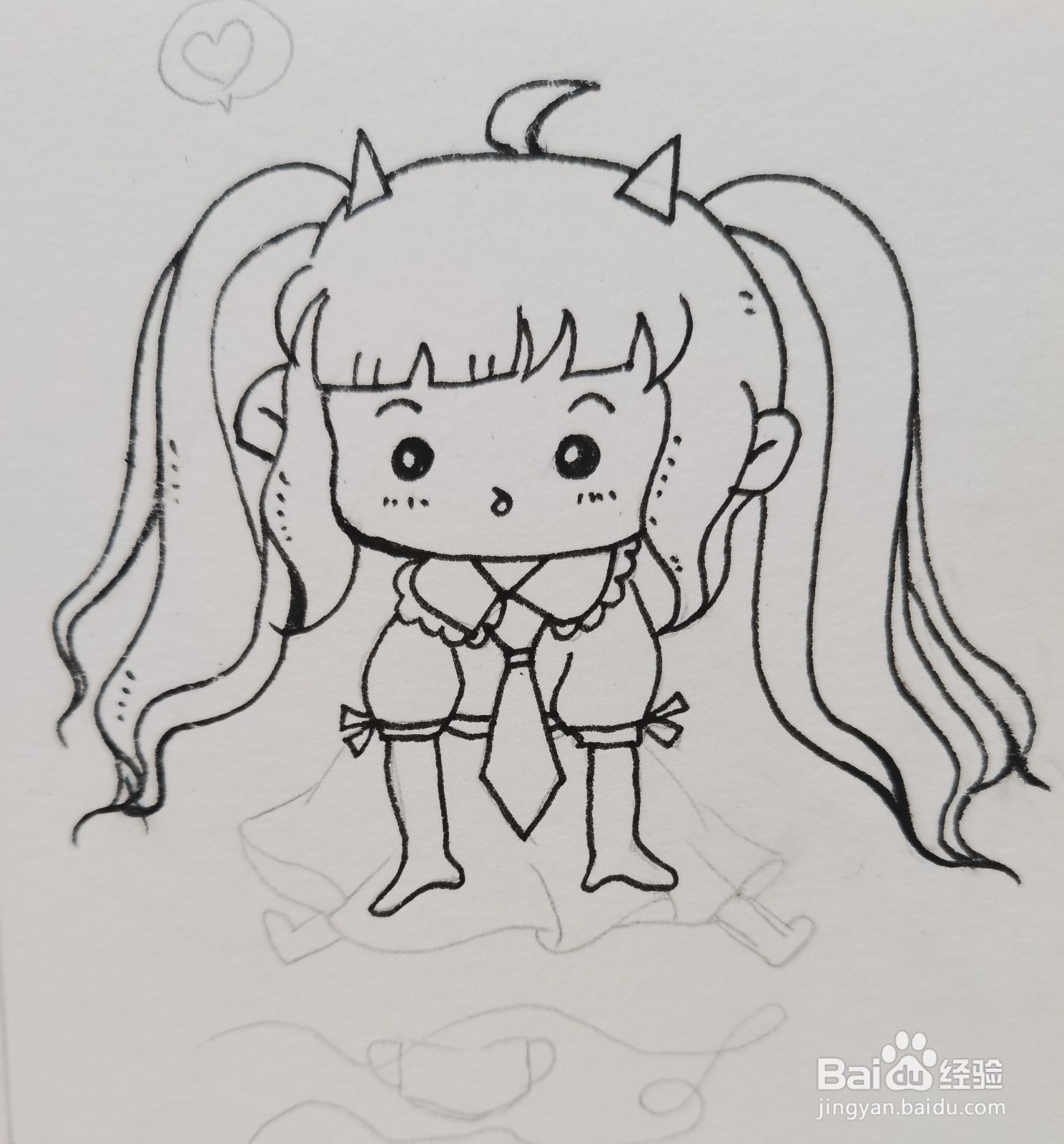 怎样画黑白动漫女孩