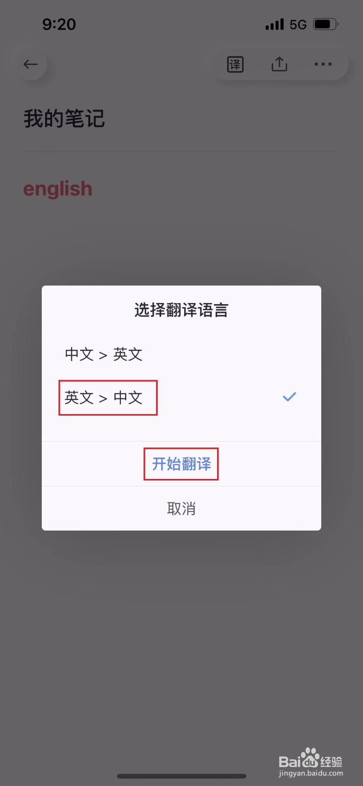 有道云笔记如何翻译英文为中文