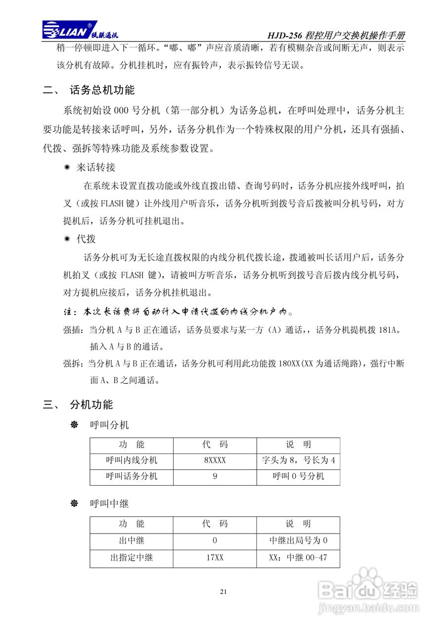 瓯联交换机HJD-256型说明书:[3]