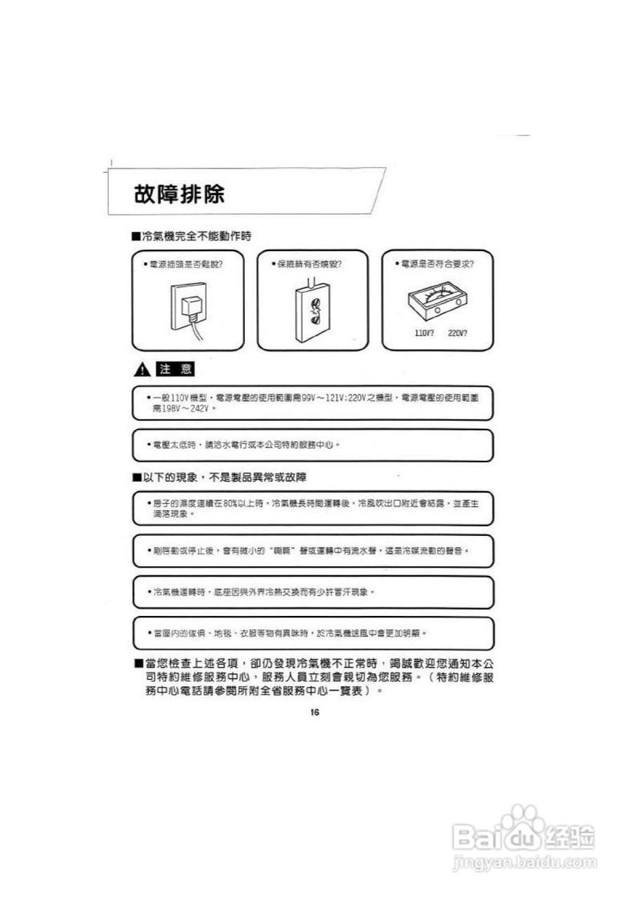 声宝AW-A56BR型冷气机说明书