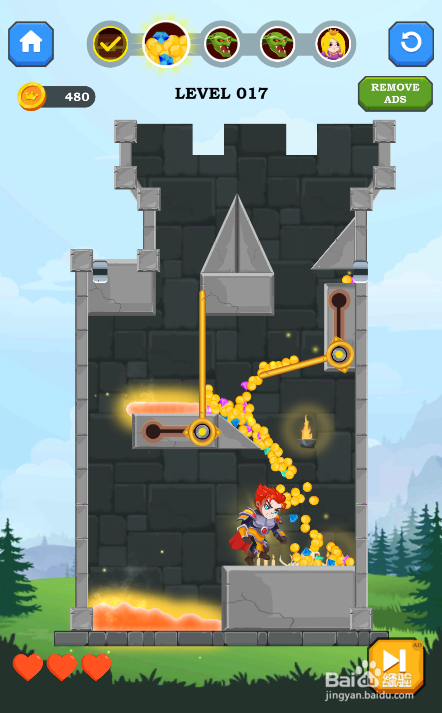 Hero Rescue Online的LEVEL 017怎样通过？