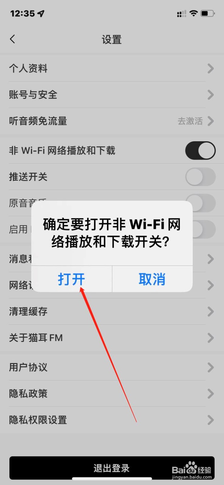 猫耳FM如何开启非wifi流量下载
