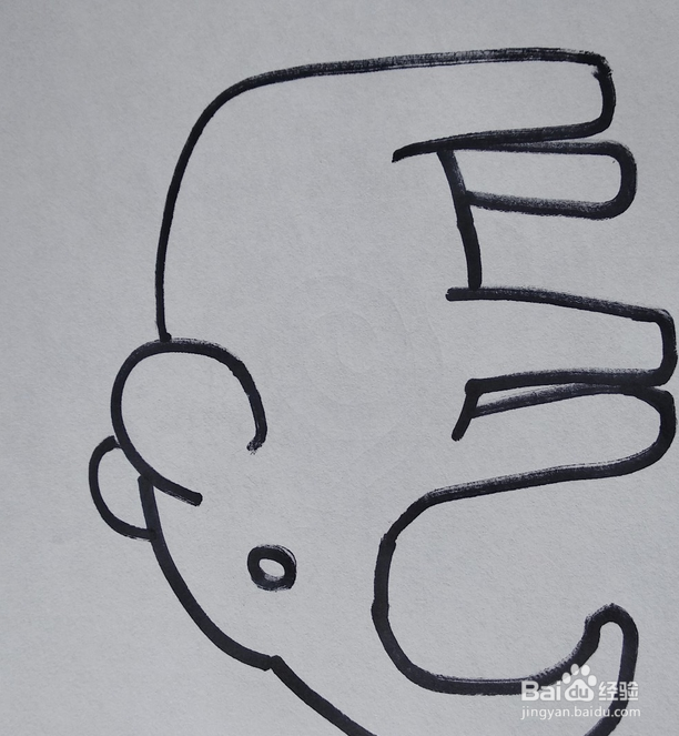 怎么画萌萌的大象?