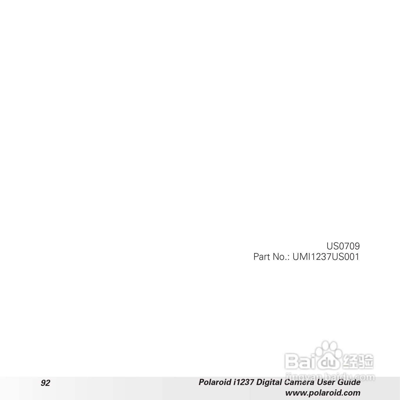 宝丽来Polaroid i1237数码相机使用说明书:[10]