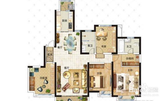 荷风华庭180平四居室装修案例，附设计方案