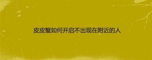 皮皮蟹如何开启不出现在附近的人