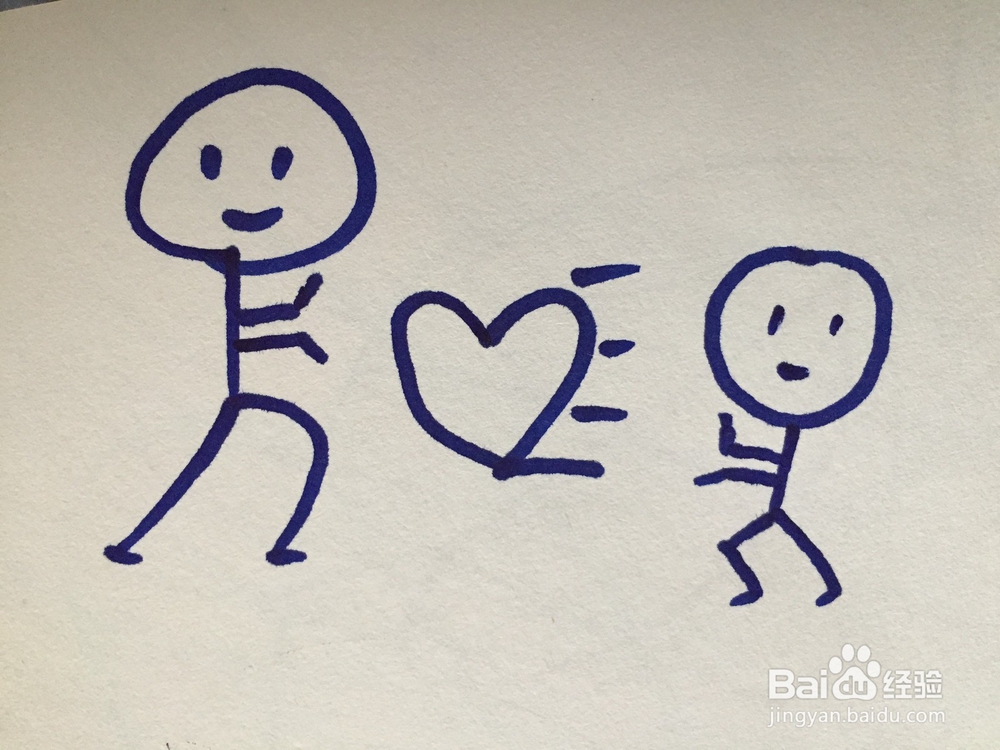 如何用数字520画火柴人爱心表白简笔画