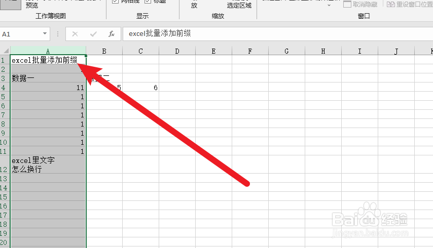 excel批量添加前缀