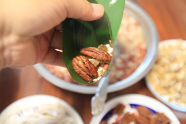 碧根果赤小豆红米粽子