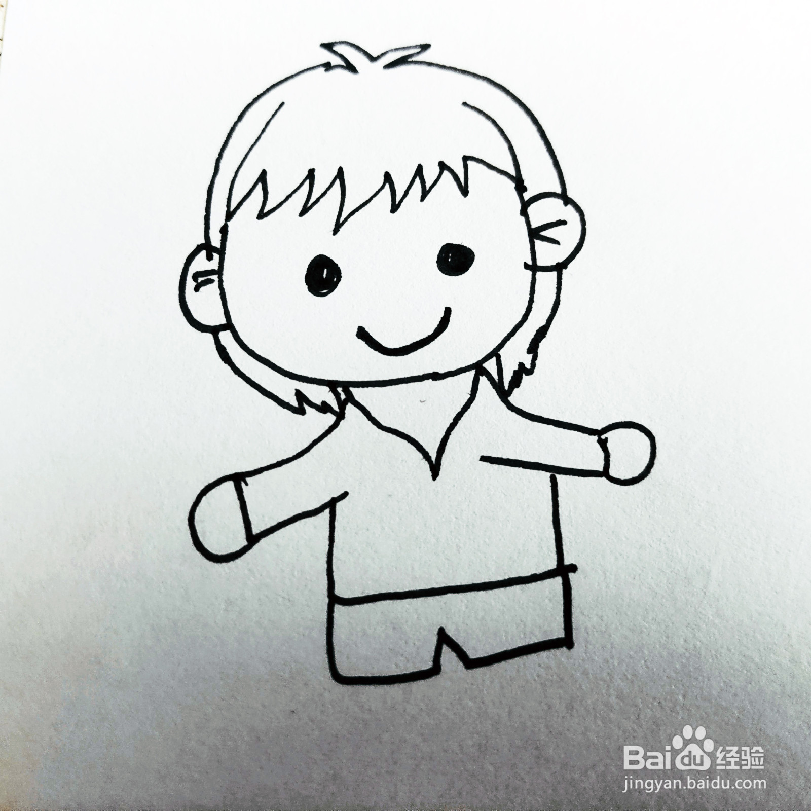 如何来画一位卡通可爱的男生简笔画呢