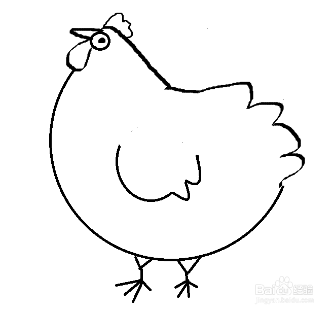 简笔画母鸡怎么画?(简单)