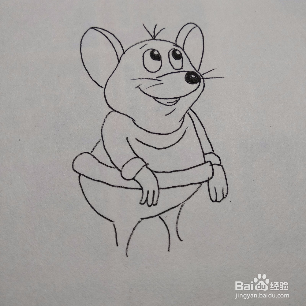 怎么画一个吃的特别胖的小老鼠卡通简笔画