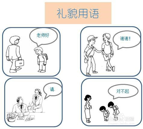 礼貌用语简笔画