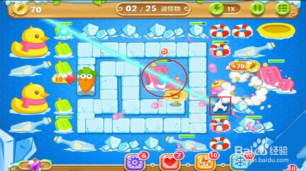 保卫萝卜2的冰川47关攻略