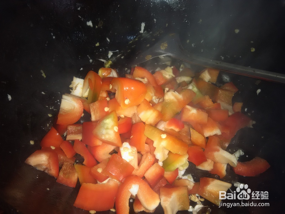 葱爆鸡蛋炒彩椒木耳