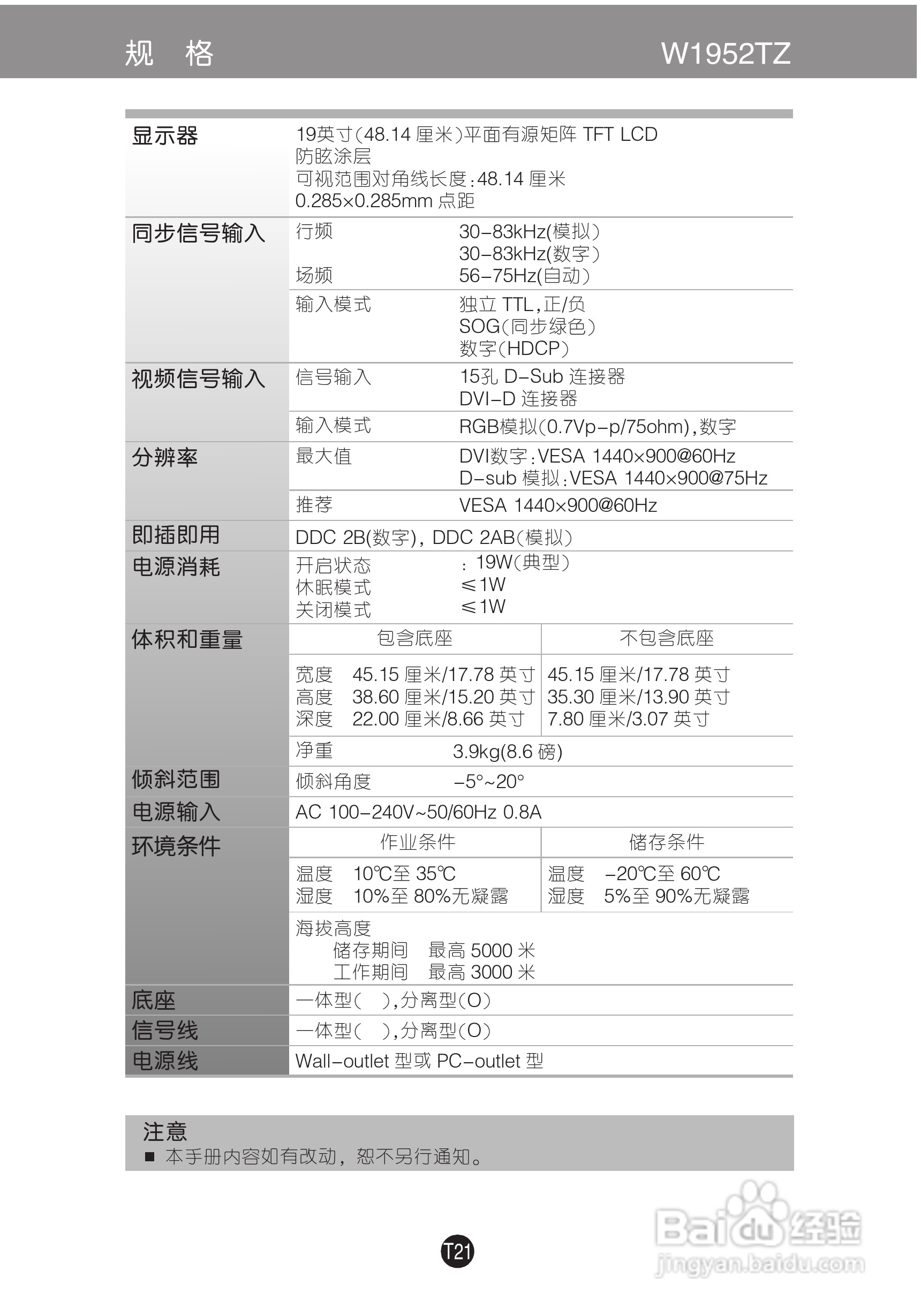 LG W1652TZ显示器使用说明书:[3]
