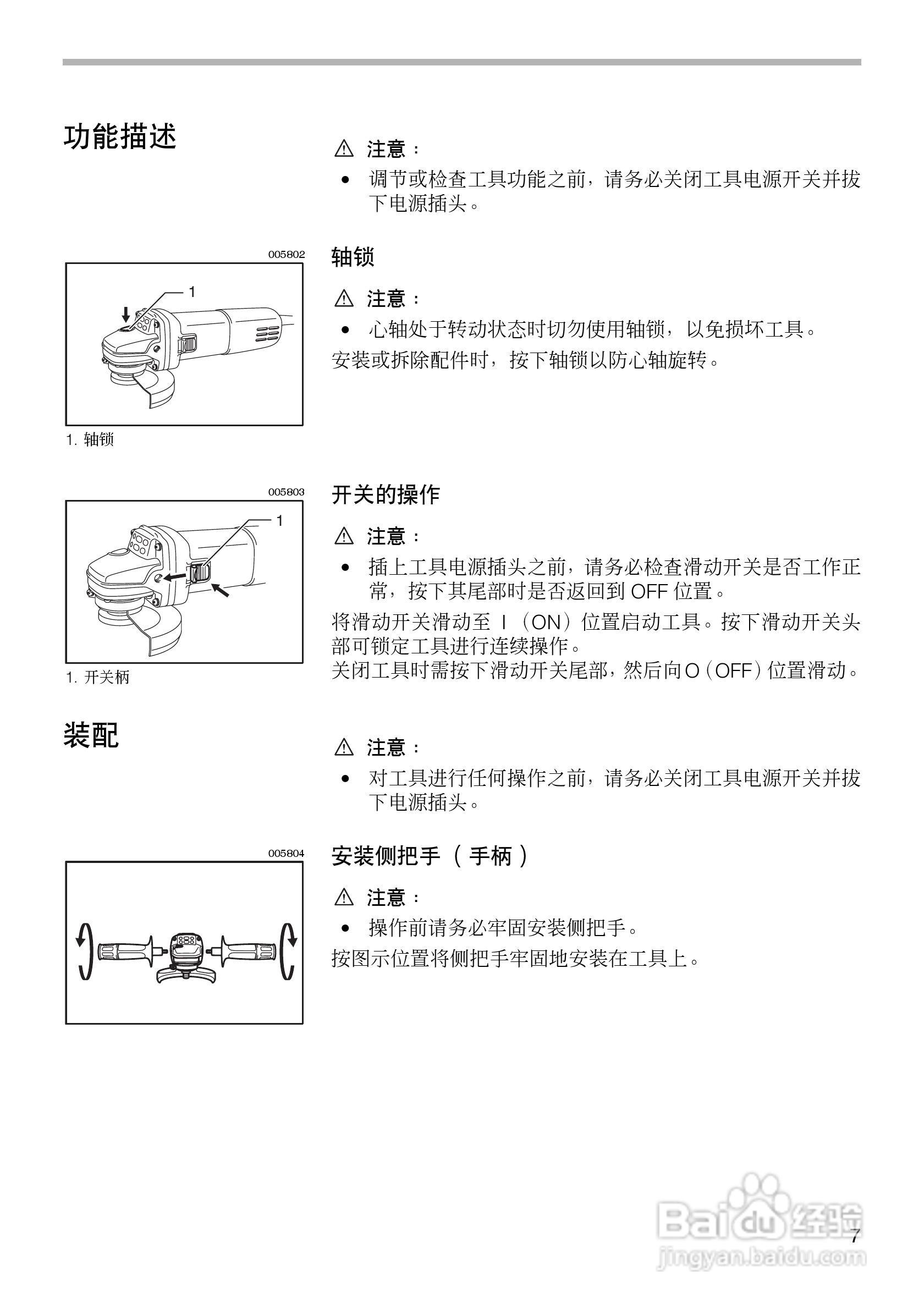 磨光机使用说明书图片