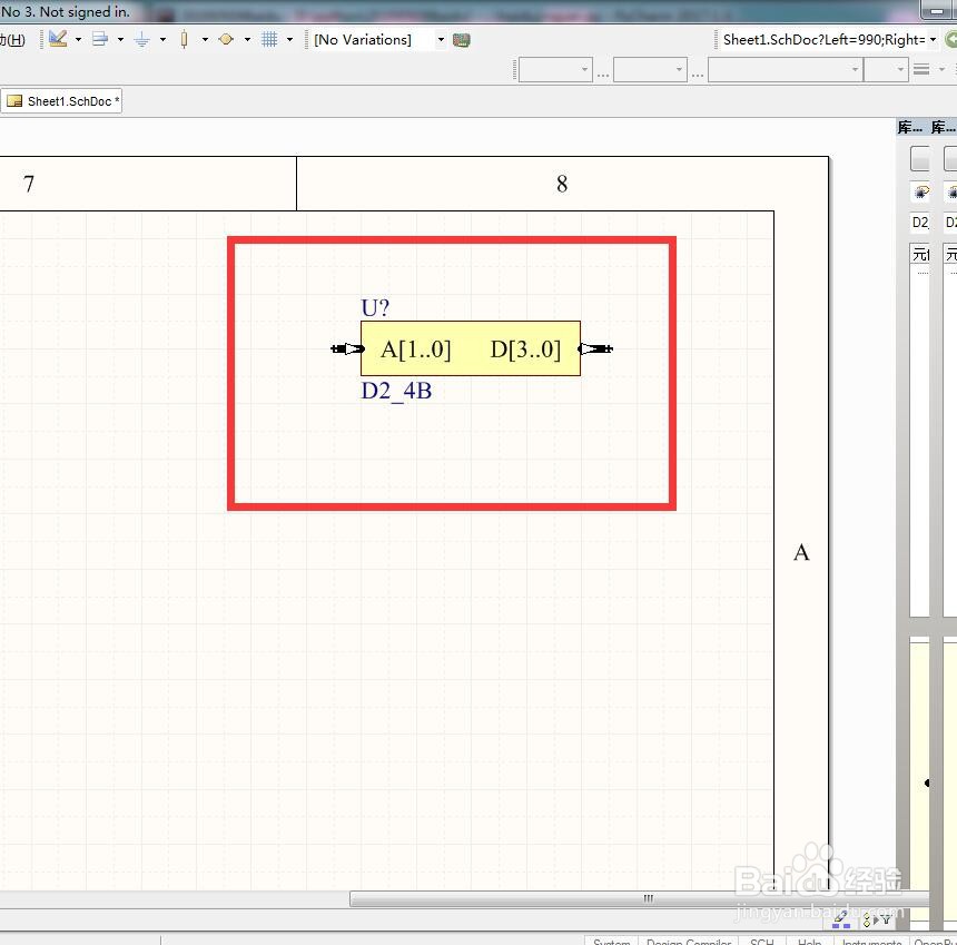 如何在AD中放置2转4总线解码器？