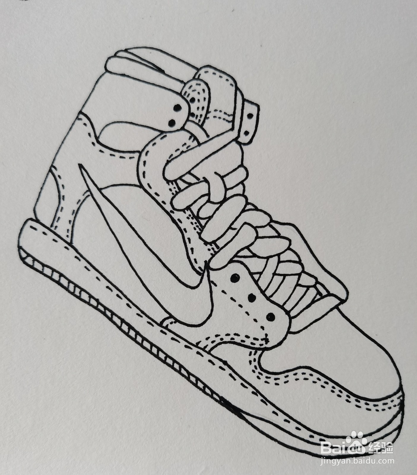 怎样画简笔画——AJ鞋