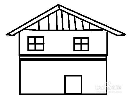 双层小房屋的简单画法