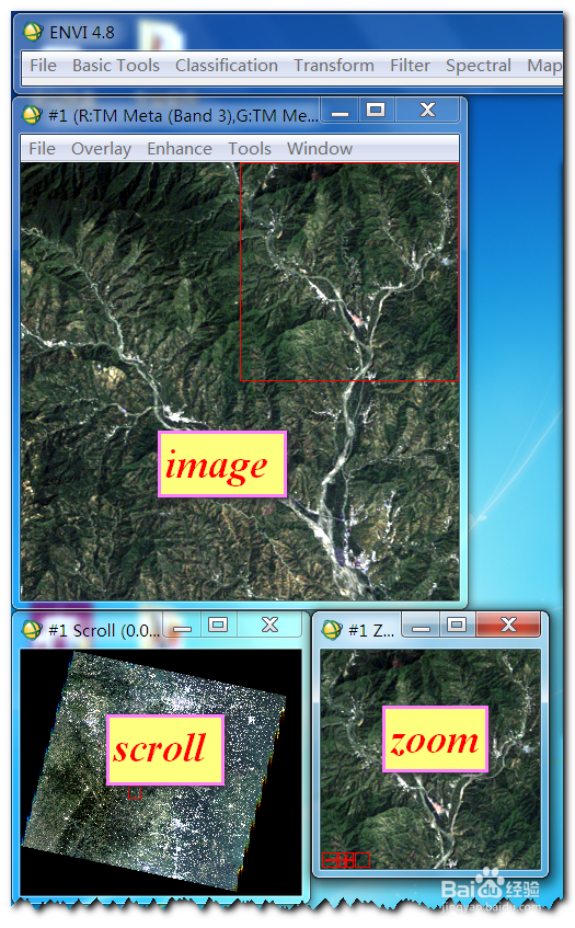 ENVI 软件中 Image/Scroll/Zoom的意思