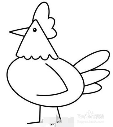 伴儿成长简笔画系列-怎样画漂亮卡通公鸡简笔画
