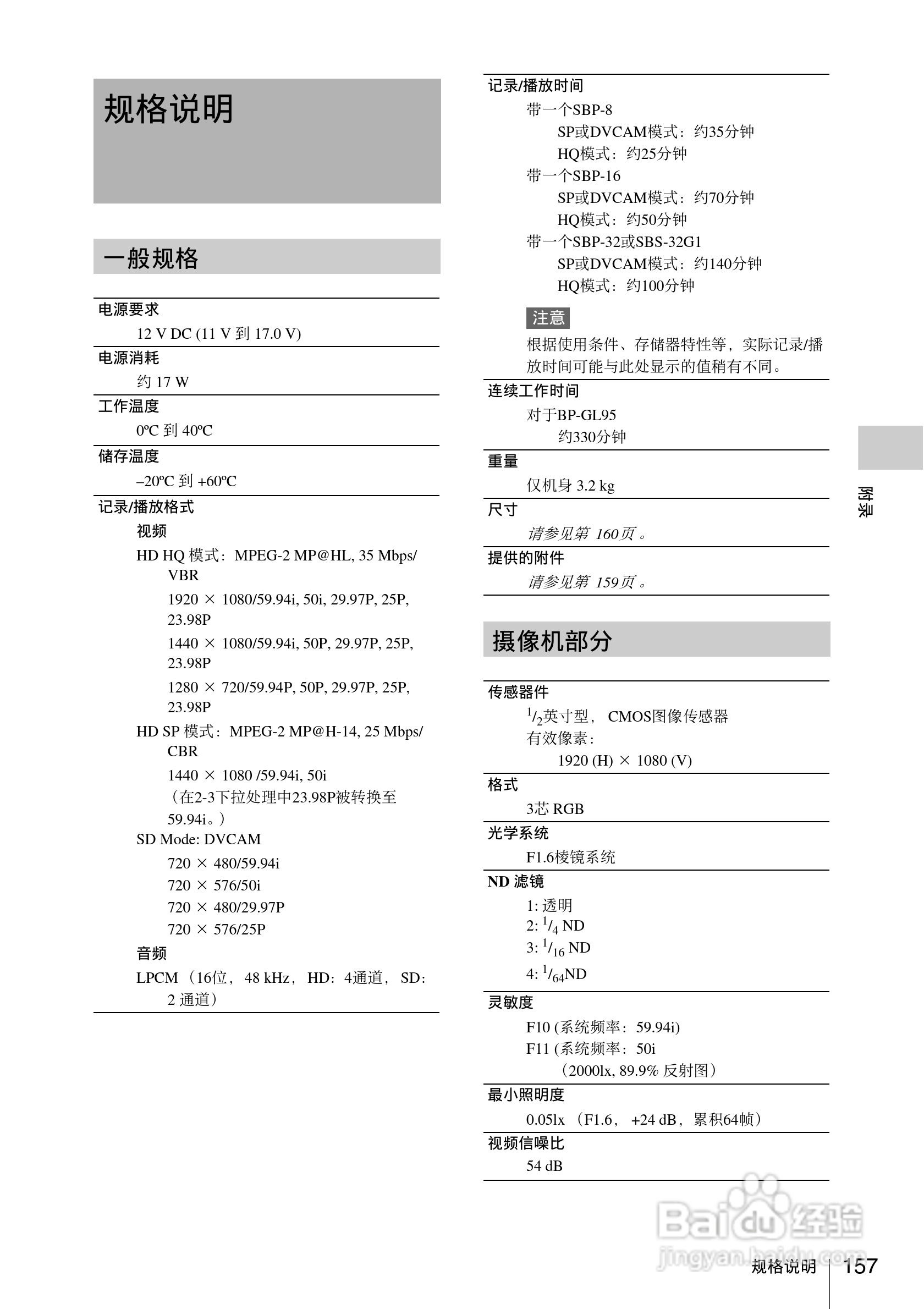 索尼PMW-330L数码相机使用说明书:[16]