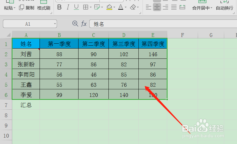 WPS表格如何快速汇总数据