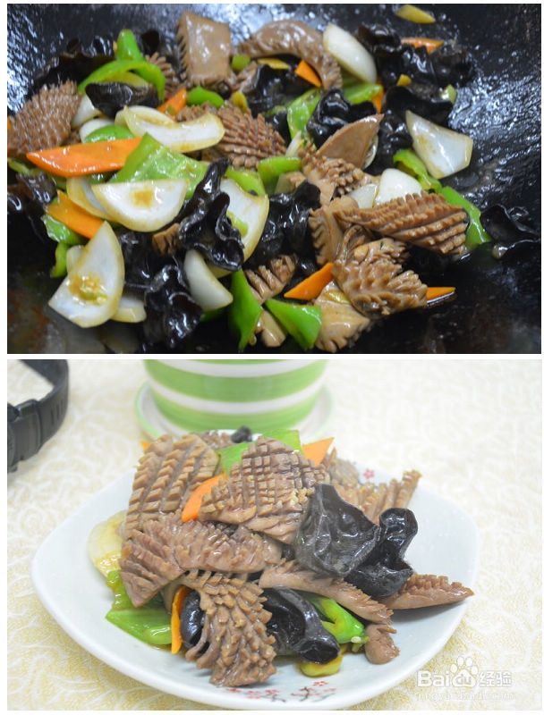爽脆的传统菜品爆炒猪腰花