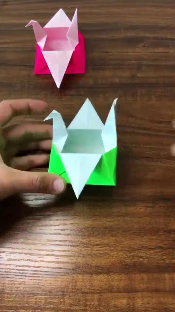 手工千纸鹤收纳盒怎么做