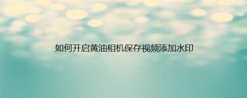 如何开启黄油相机保存视频添加水印