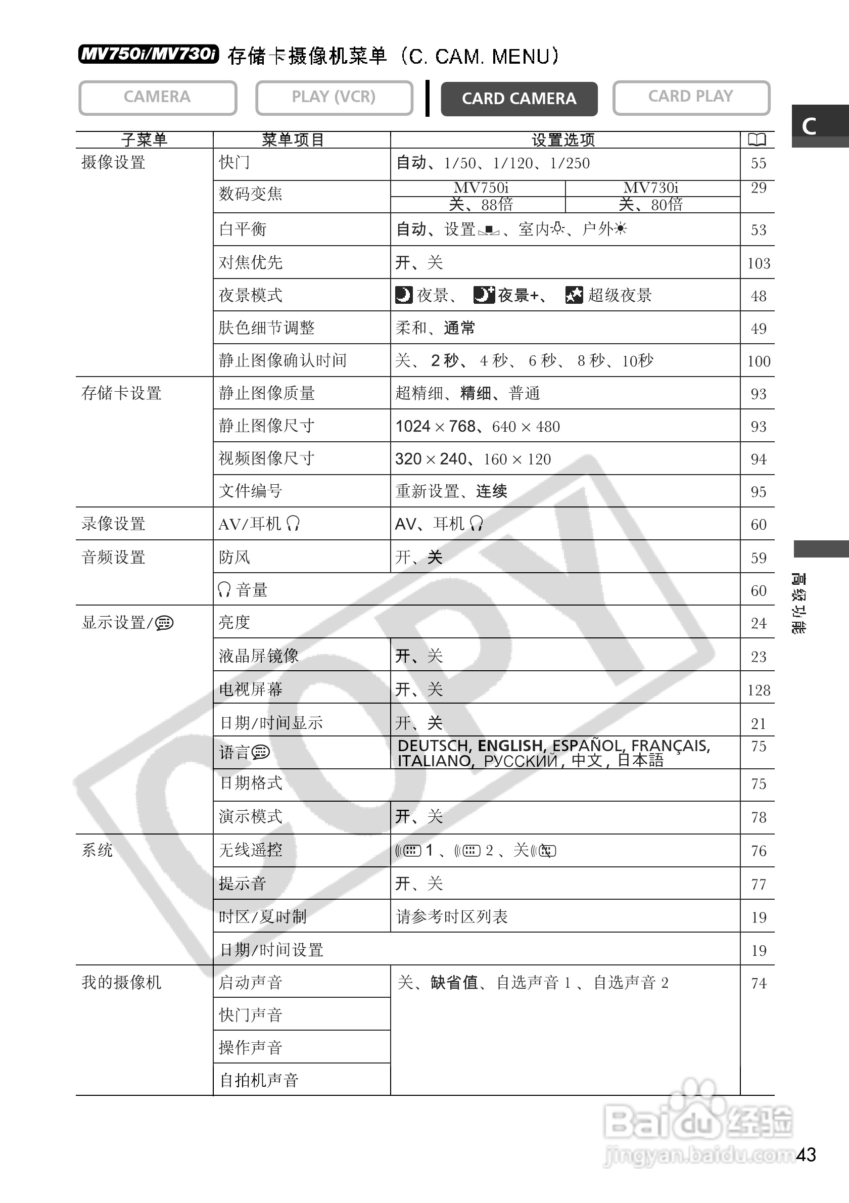 佳能MV700i数码摄像机使用说明书:[5]