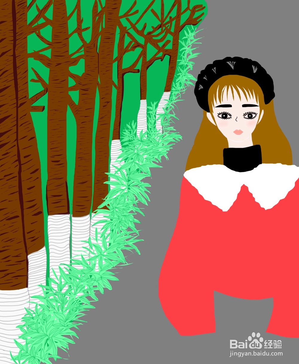 dxdll手绘之散步的女孩