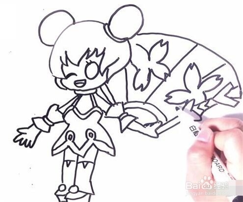 伴儿成长简笔画系列-怎样画动漫小女孩简笔画