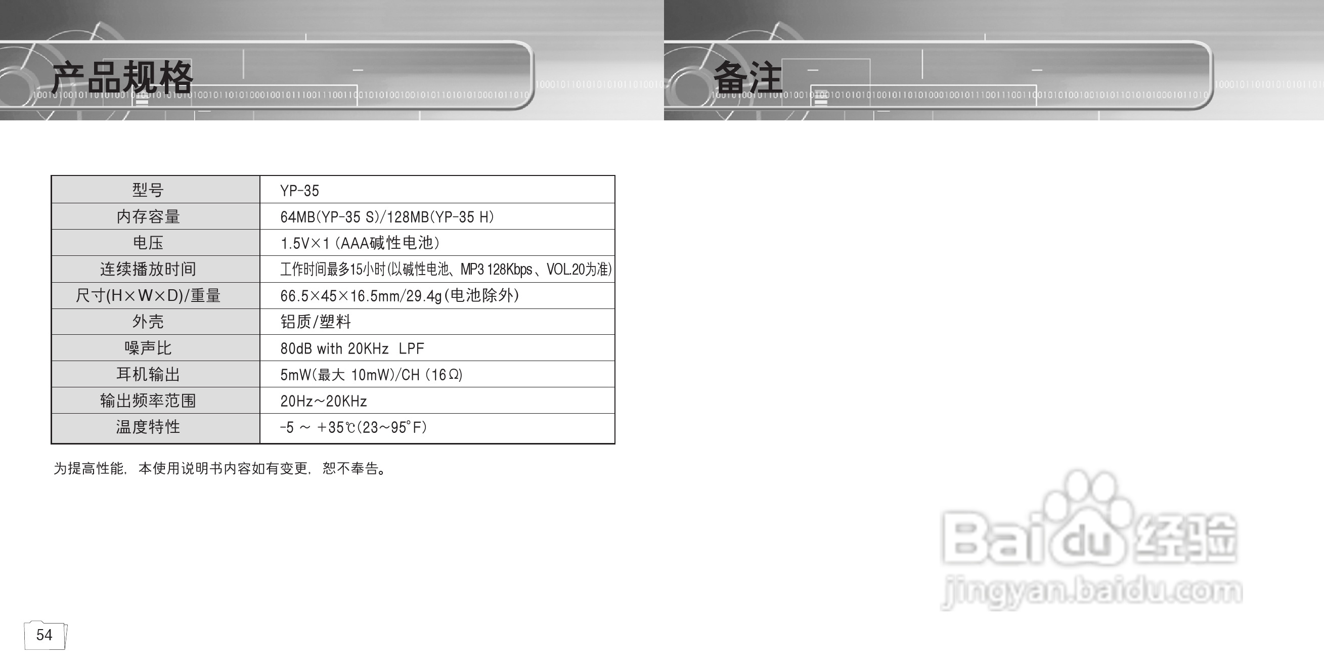 三星YP-35 MP3说明书:[3]