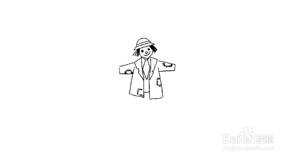 稻草人简笔画步骤分解