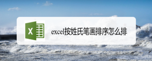 excel按姓氏笔画排序怎么排