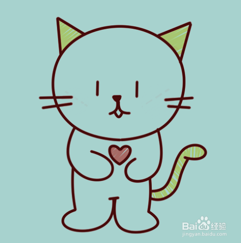 如何手工画小猫的简笔画?