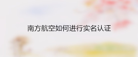 南方航空如何进行实名认证