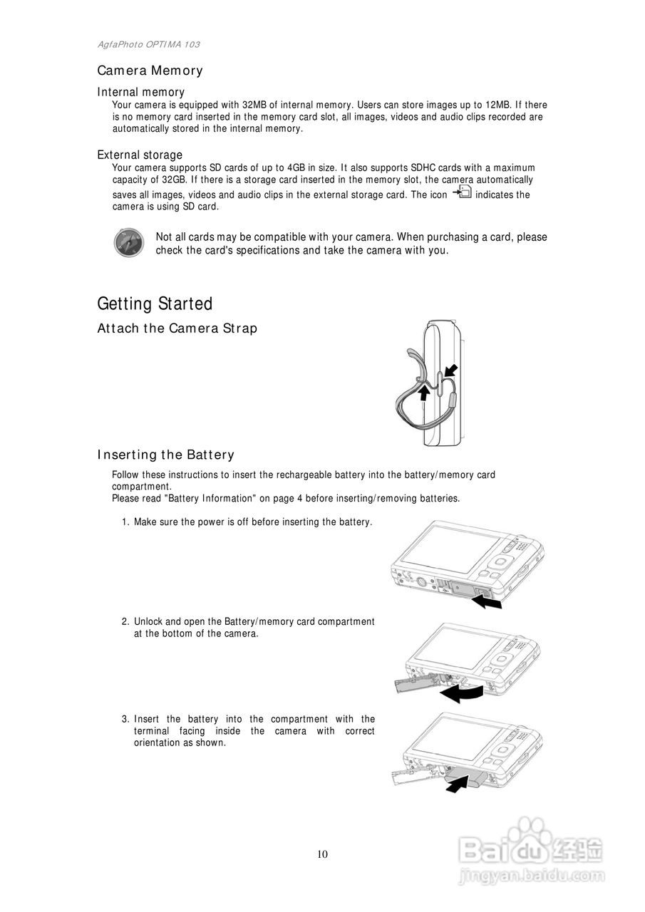 爱克发AgfaPhoto OPTIMA 103数码相机使用说明书:[2]