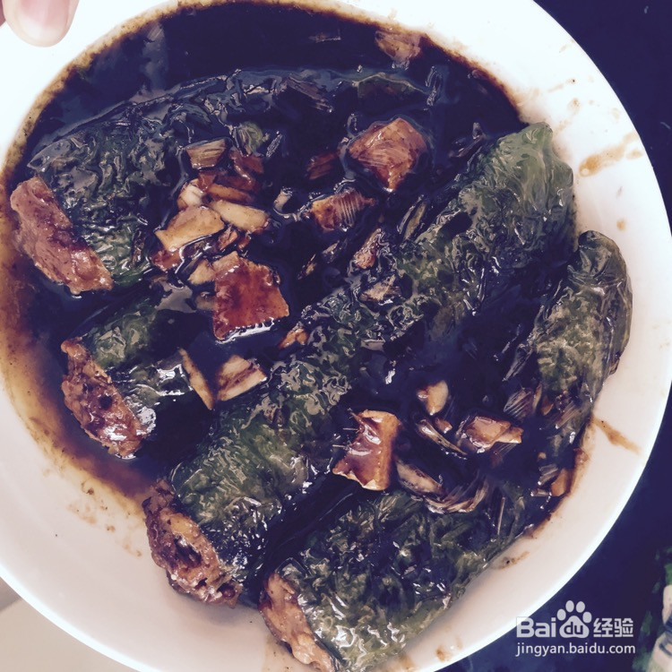 肉酿虎皮尖椒的做法