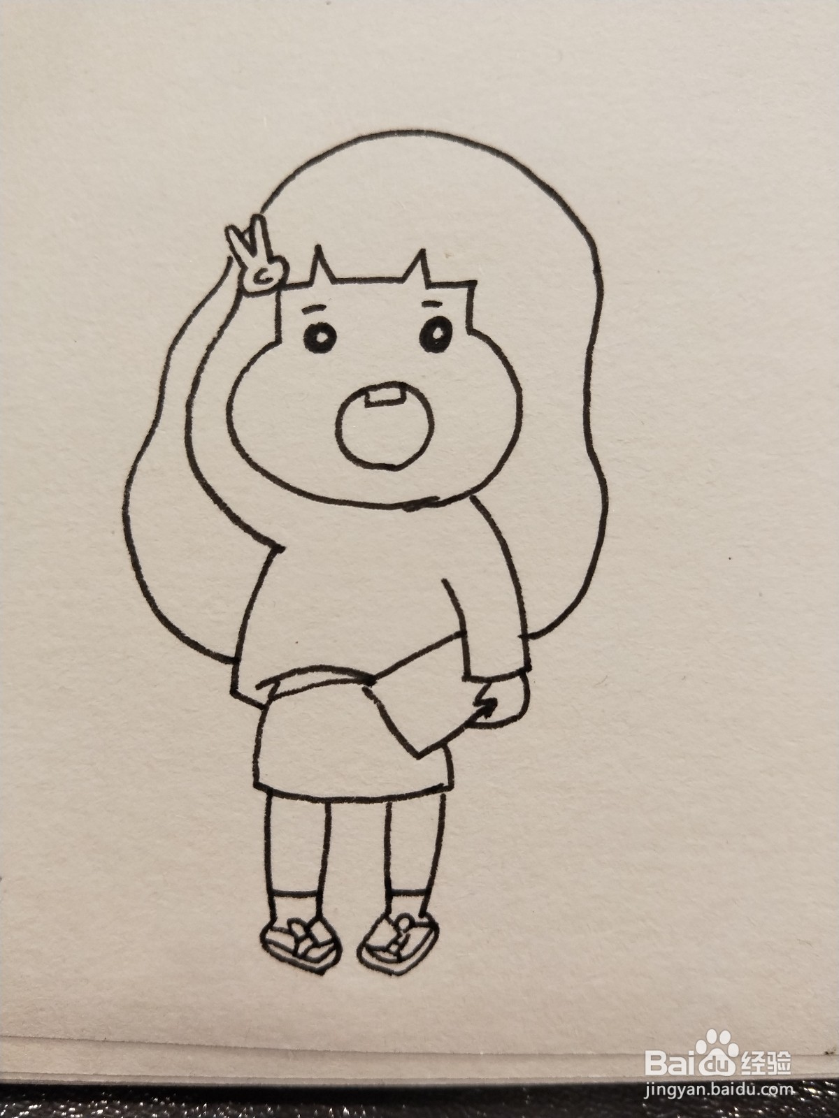 怎样画简笔画——元气女生